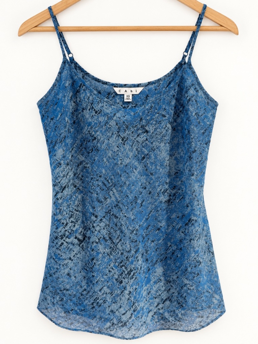 CAbi Blue Abstract Print Adjustable Strap Camisole Tank Top XS